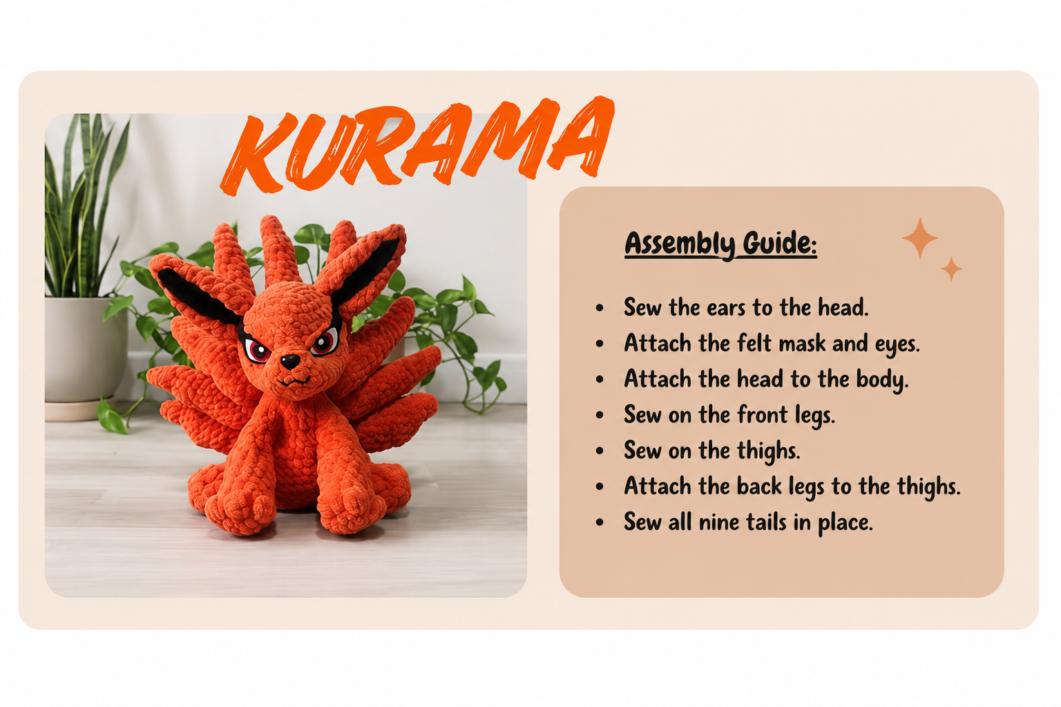 Kurama Crochet Pattern PDF , vue 5