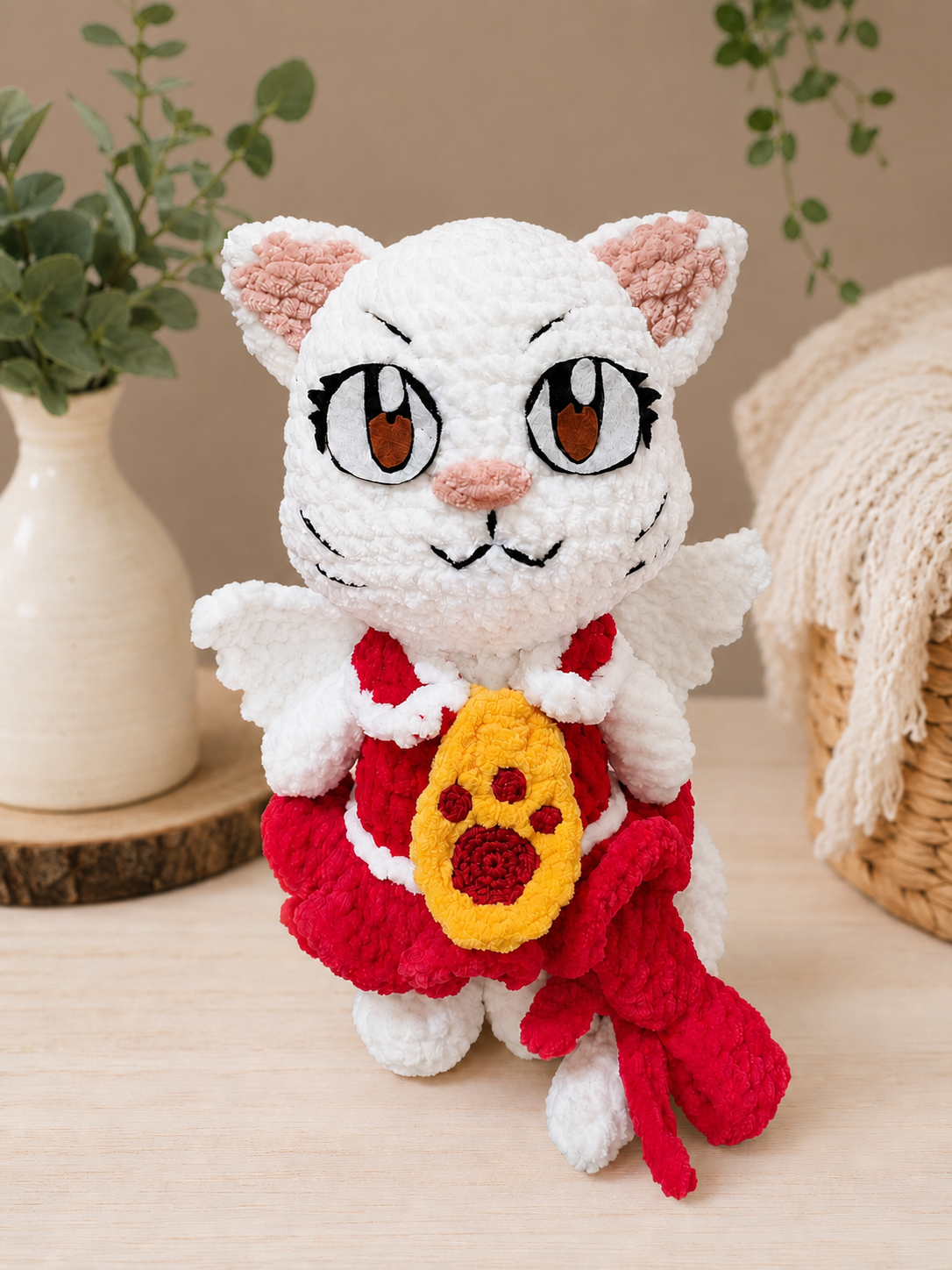 Carla Crochet Pattern, Bilingual Winged Cat Amigurumi PDF, French and English US