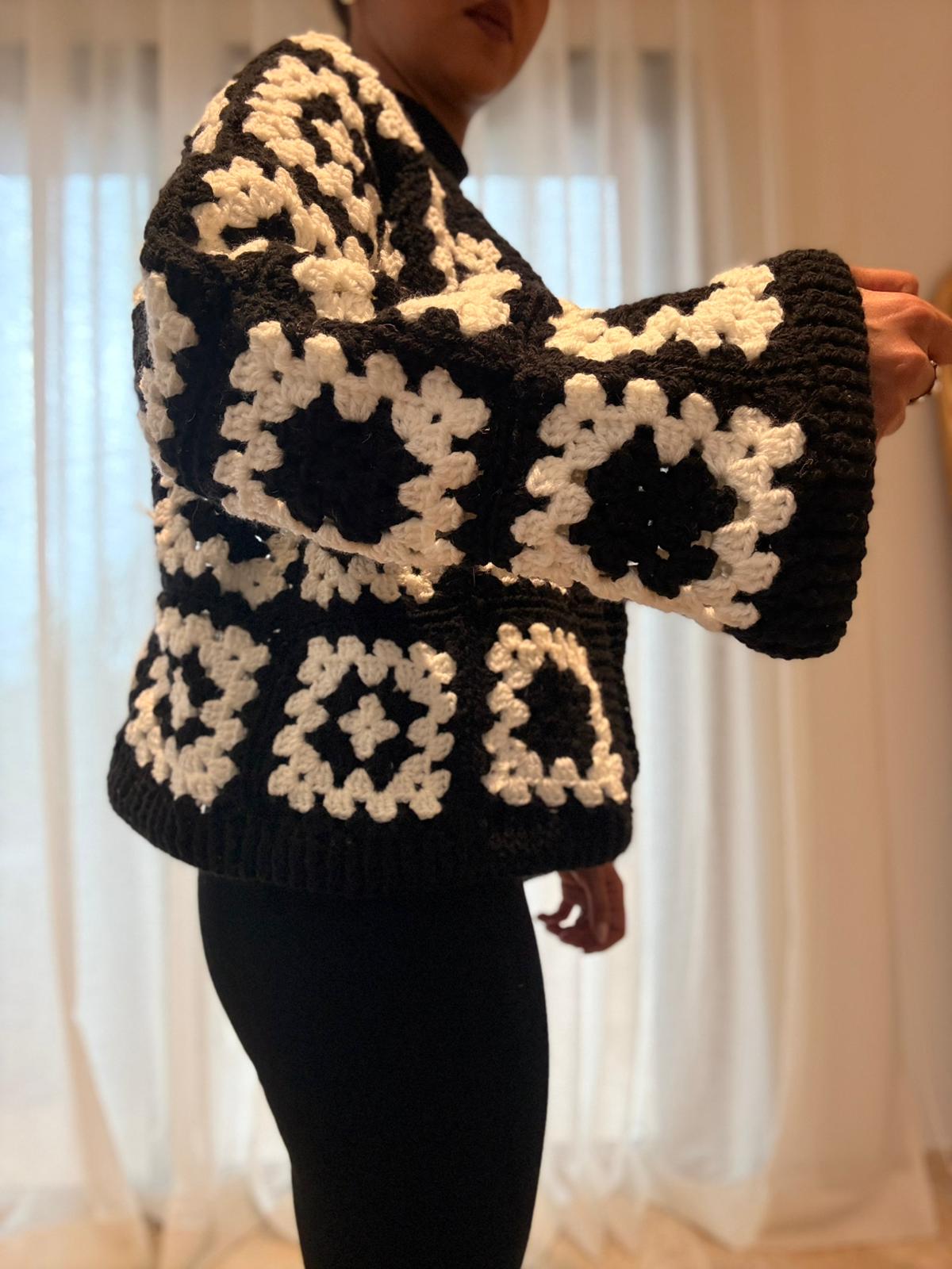 Pdf Patron Crochet Gilet Cardigan Granny Square - Tailles XS à 2XL - Tutoriel PD, vue 6