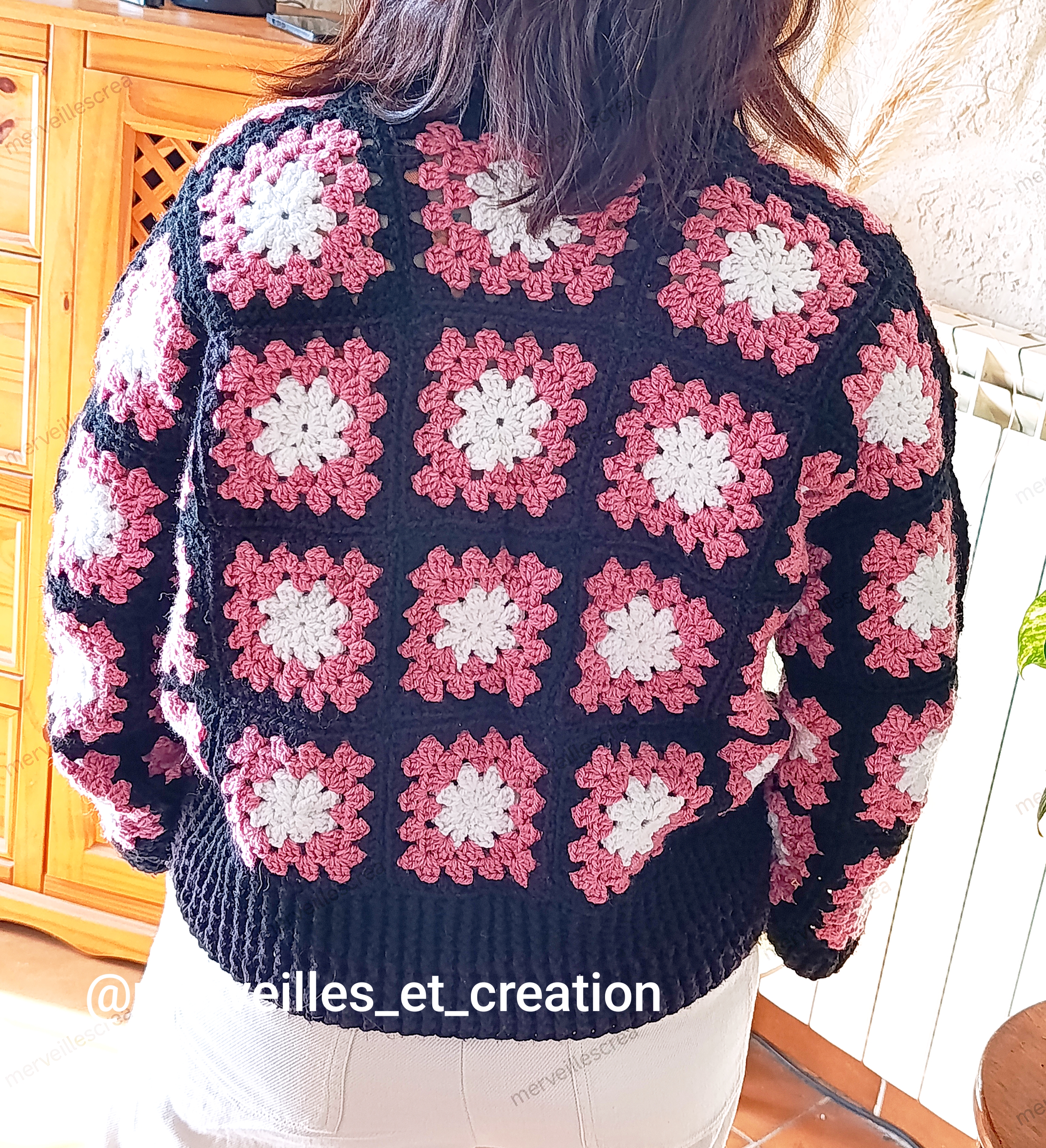 Tuto Crochet Cardigan Granny square Chic - Patron PDF Français pas à pas. , vue 1