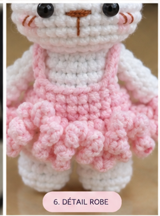 Lapinette Rose – Patron Amigurumi Porte-Clés, vue 6
